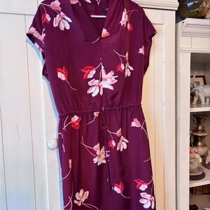 Ralph Lauren Purple Floral Midi Dress